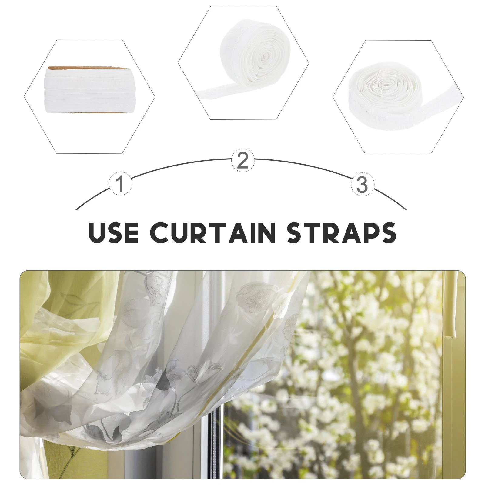 

Curtain Header Tape Polyester Curtain Making Supply Smooth Surface for Window Drapery Heading Grommet Tape