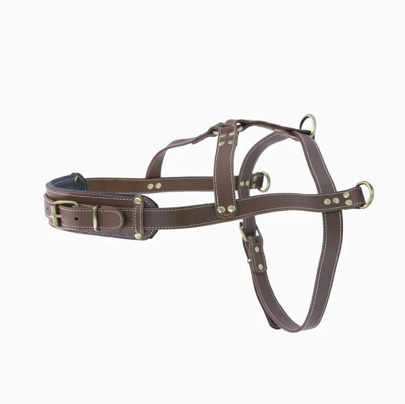 

Mutihome 2026 Secure And Comfortable Dog Chest Back Traction Pet Chest Strap Adjustable Cowhide Large Dog Sled Dog Traction Rope