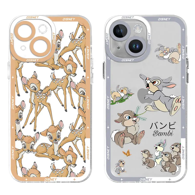 Cute Disney Bambi Littl Deer phone cases For iPhone 15 14 13 12 Mini 11 Pro Max X XR XS MSX 6 6S 7 8 SE Plus Soft Silicone Cover