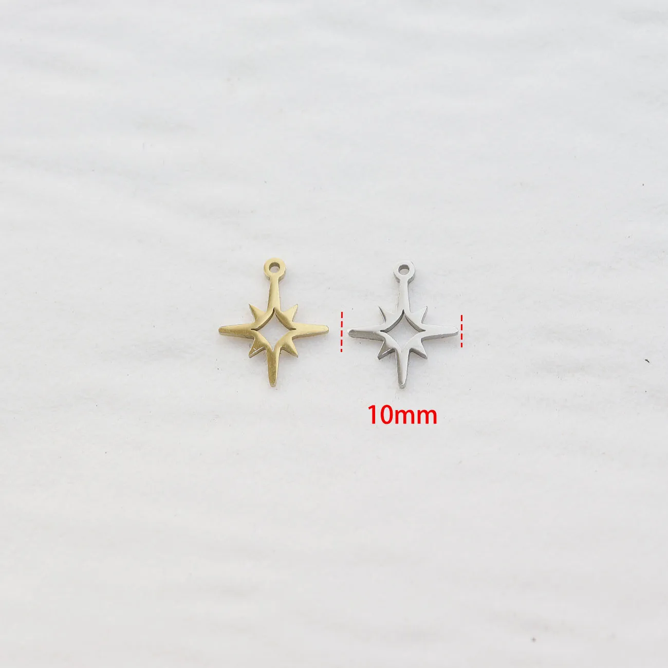 10pcs Stainless Steel Shiny Mini Star Moon Mirro Polished Fashion Accessory Necklace Charms PVD Plate DIY Jewelry Accessory view 5