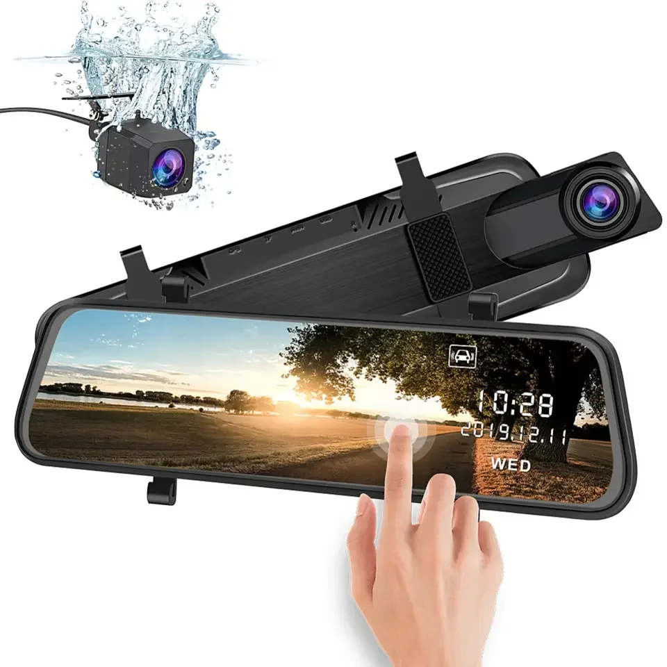 

9.66 Inch IPS Streaming Mirror Monitor GPS Car DVR Dash Cam With Double Camera Reverse Camera Video Recorder Display For Cars