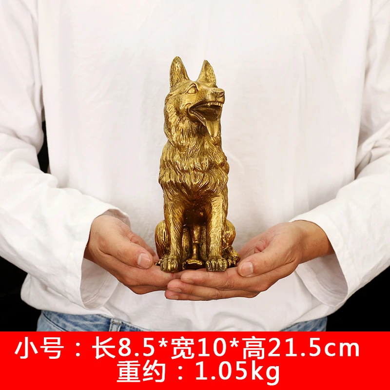 Copper Dog Ornaments, Large And Small Sitting Wolf , Twelve Zodiac Signs Money Dogs, Auspicious Mascots For Living Room