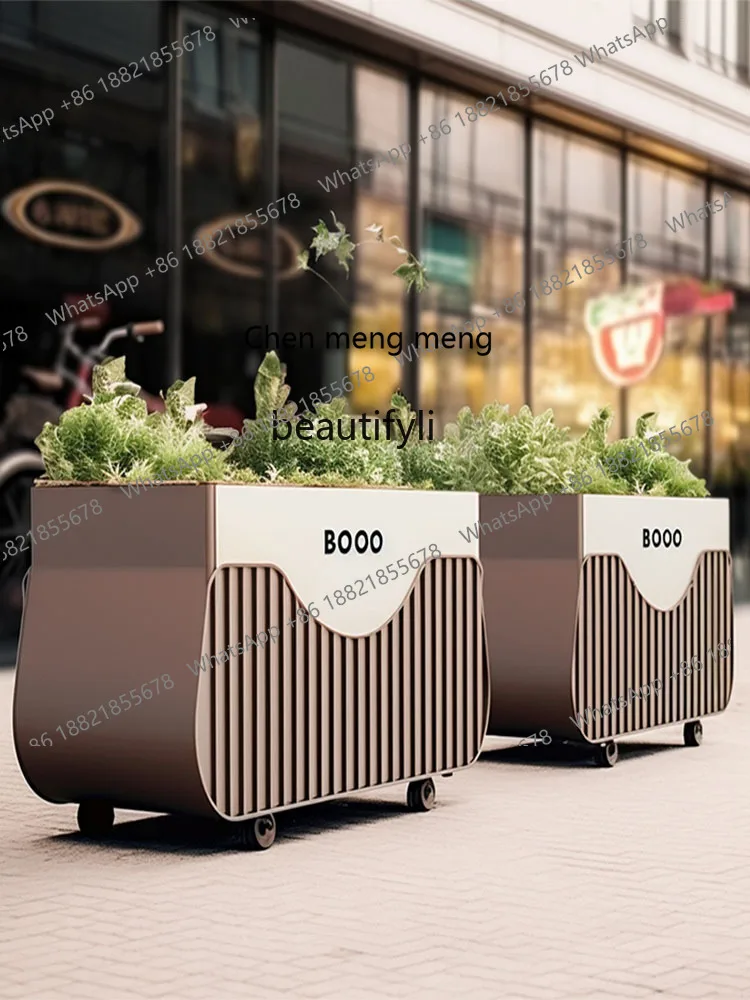 Hot sales  Outdoor stainless steel flower box Commercial street planting box Flower bed Municipal landscape Garden flower pool