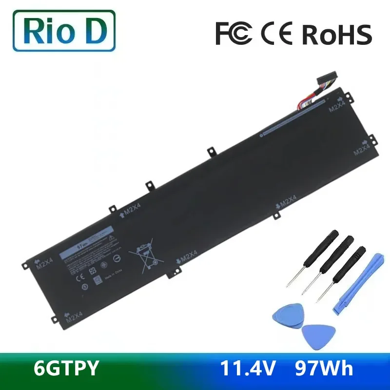 New 11.4V 97WH 6GTPY Laptop Battery for DELL XPS 15  9560 7590  9570 for DELL Precision 5520 5530 Series Notebook