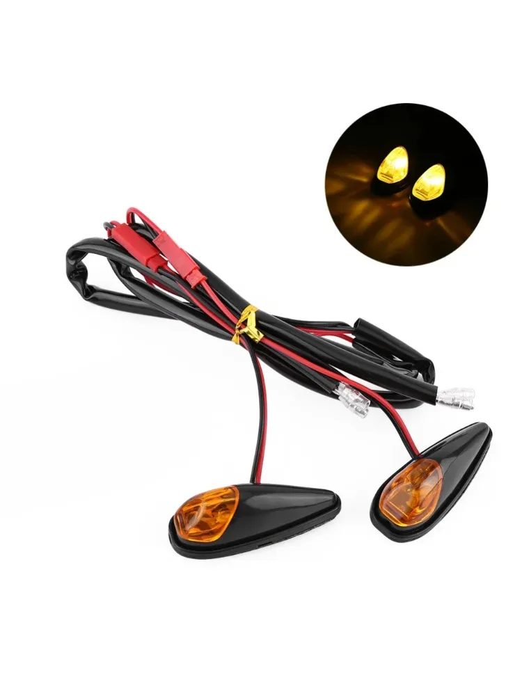 1 Pair 12V 5W Motorcycle Turn Signal Stick-on LED Indicator Lights Universal Beach Bike Buggy Modification Accessories