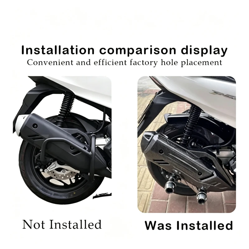 Cover Cowl Protector Tail Cover Accessories For Honda PCX160 2021-2024 PCX 160 2023 2022 Motorcycle Carbon Fiber Exhaust Pipe