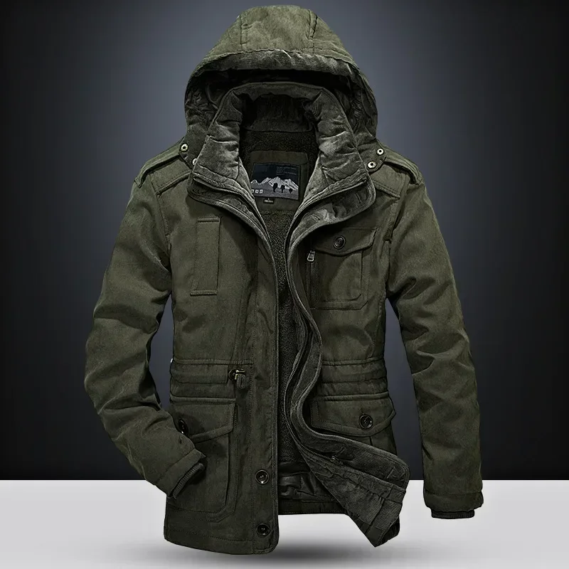 Military New Jacket Parkas Winter Men's Pile Jacket Outdoor Coat Men's Thermal Hooded Casual New Coat Thermal Thick Jacket