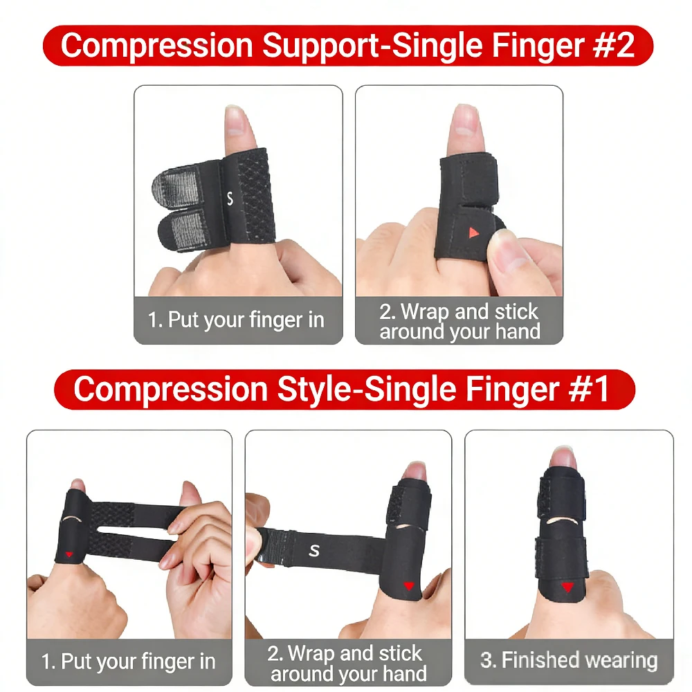 Non-Metal Finger Support Sleeve, Adjustable Protective Splint for Thumb & Fingers, Ideal for Basketball Tennis Volleyball Golf image 6