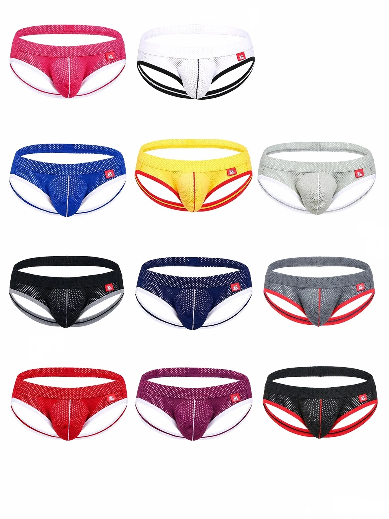Men's Double-Layer Cotton Briefs Set - Colorful Summer Underwear Comfortable Close-Fitting 2pc Random Design Sexy Mature Style