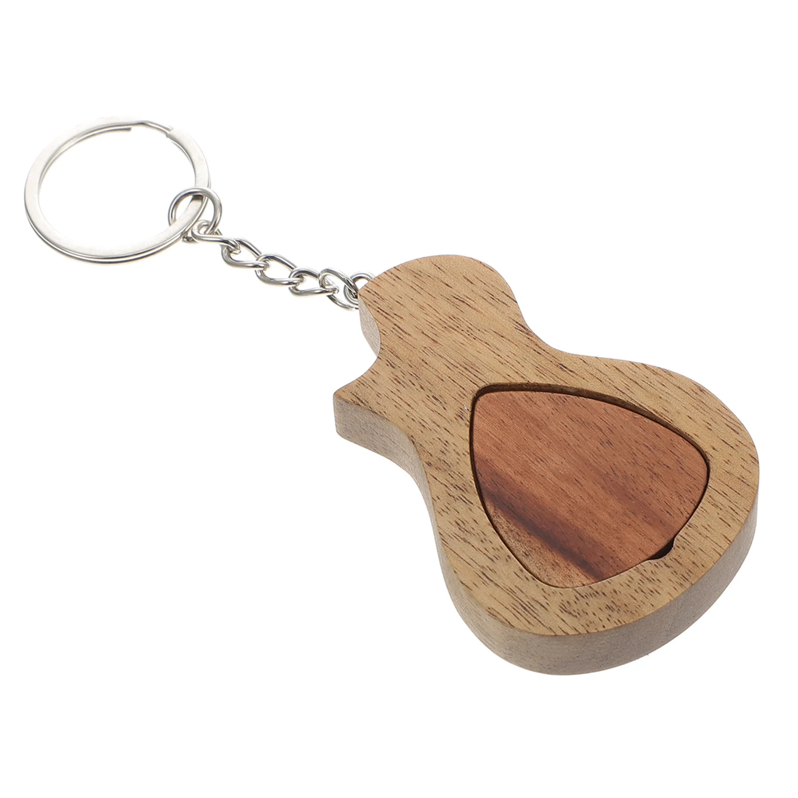 

Guitar Pick Keychain Organizer Accessories Container Wooden Box Magnet Picks Storage Case