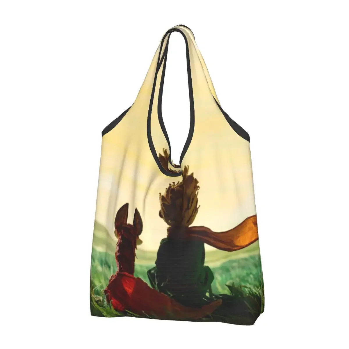 Fashion Printing The Little Prince Fox Tote Shopping Bags Portable Shopper Shoulder Classic France Fairy Tale Fiction Handbag