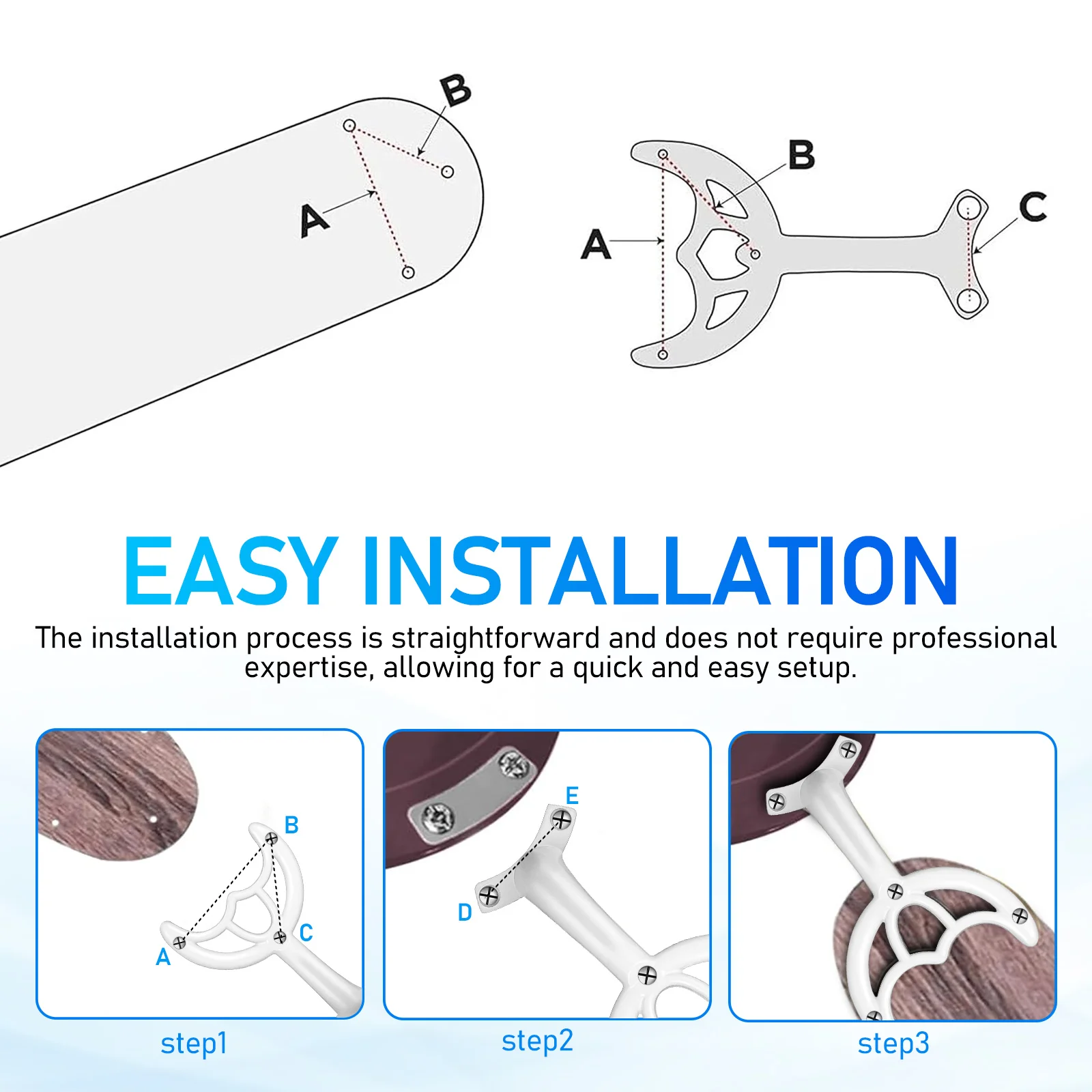 

Ceiling Fan Blade Arm Easy Install Ceiling Fan Arm Bracket Replacement Components Repairing Support Blade Ceiling Fan Accessory