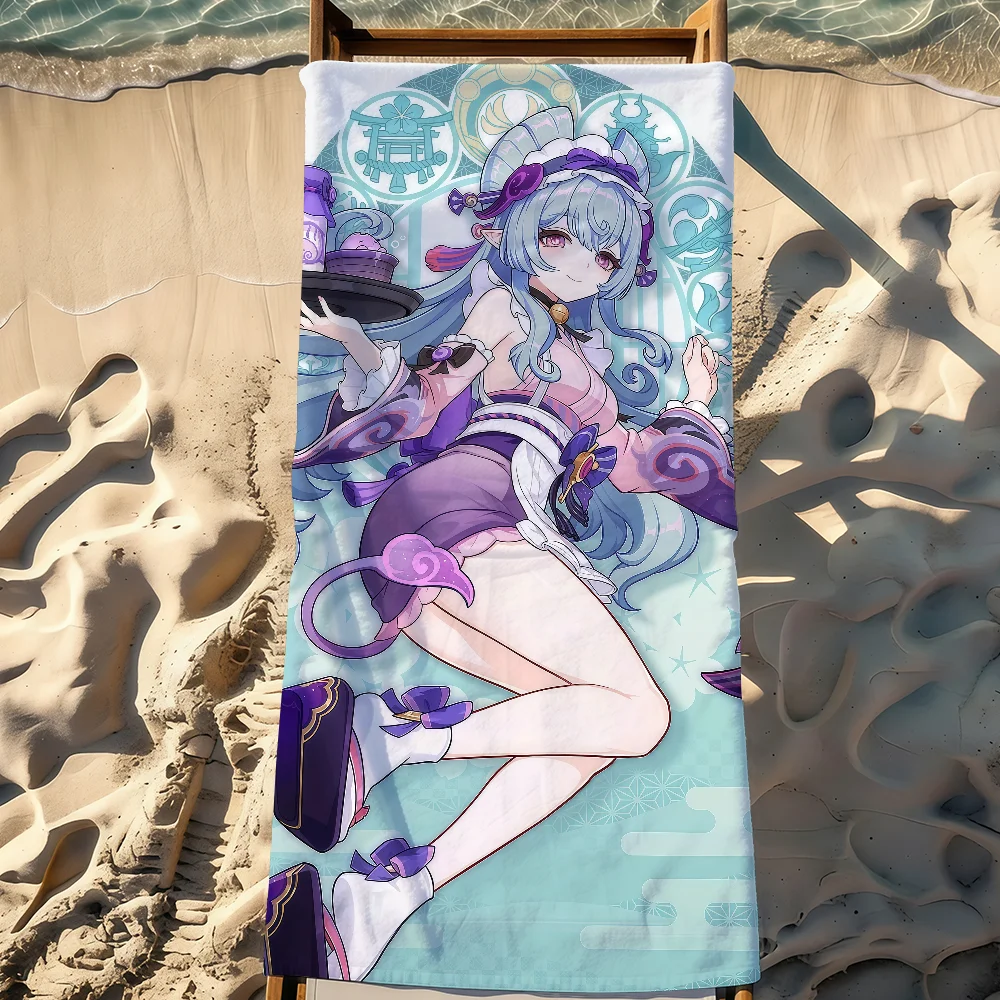Yumemizuki Mizuki Genshin Impact Towel Sports Quick Dry Travel Camping Gear Sandproof Soft Light Large Beach Towel