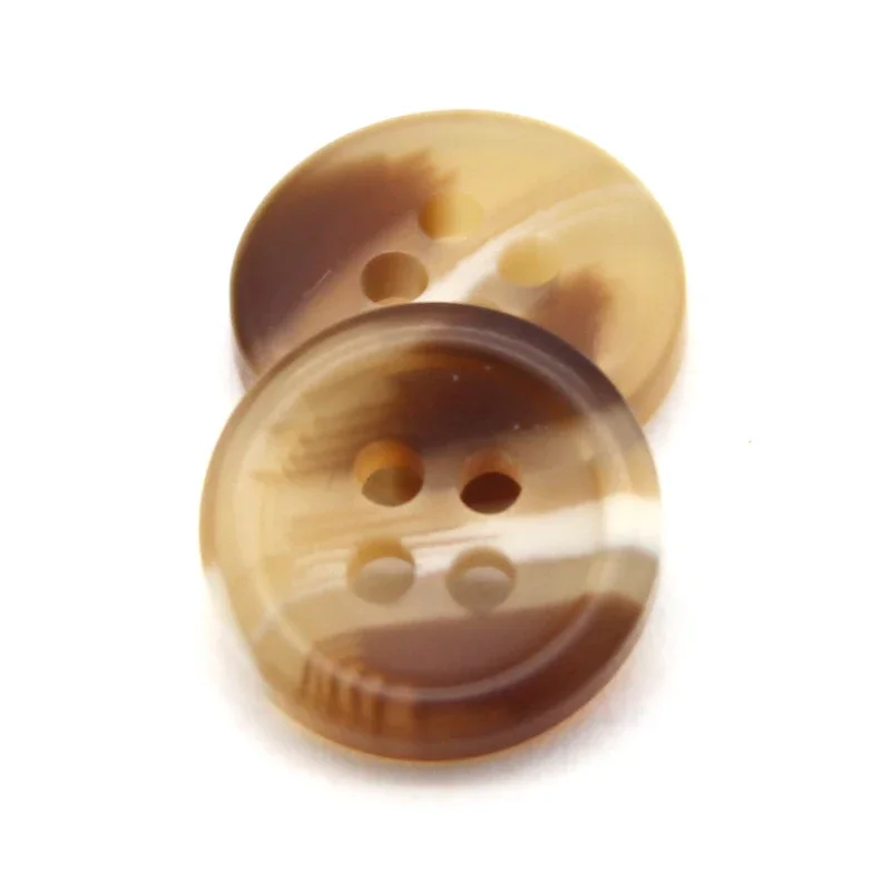 13mm Brown Imitation Horn Shirt Resin Buttons For Clothes Children Sleeve Small Decorative Handmade Sewing Accessories Wholesale