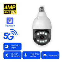 4MP 4G Bulb Lamp Camera 5G Wifi IP PTZ Outdoor Video Surveillance Ai Human Body Motion Detect Color Night Vision Home Security