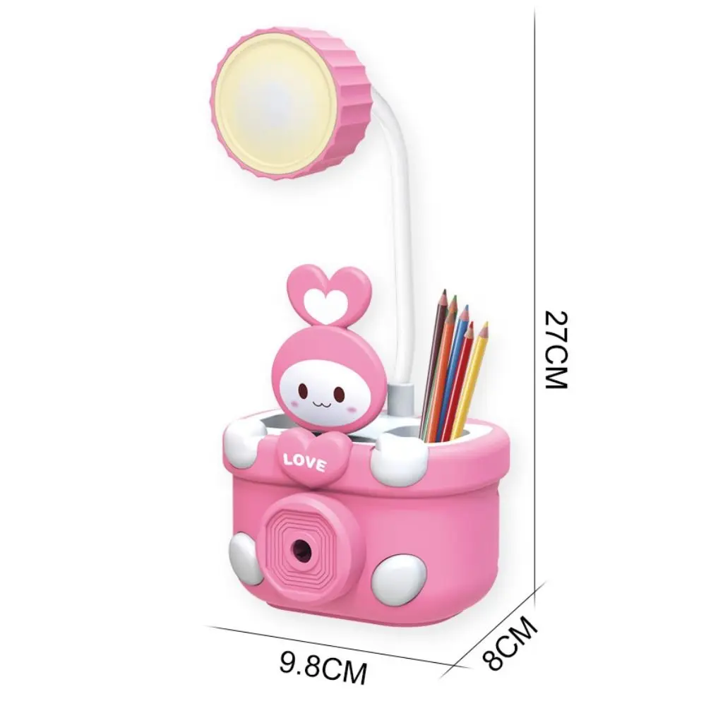 USB Charging Learning Reading Light Eye Protection Pencil Sharpener Cute Desk Lamp Pen Container ABS LED Night Light Kids