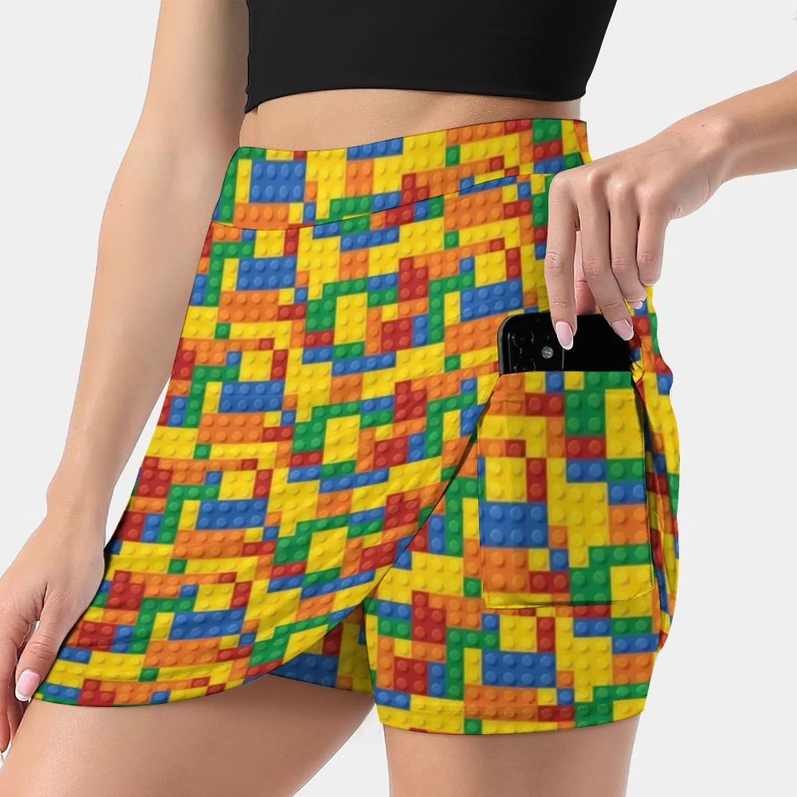 Color Building Blocks Korean Fashion Skirt Summer Skirts For Women Light Proof Trouser Skirt S Building Blocks Patterns