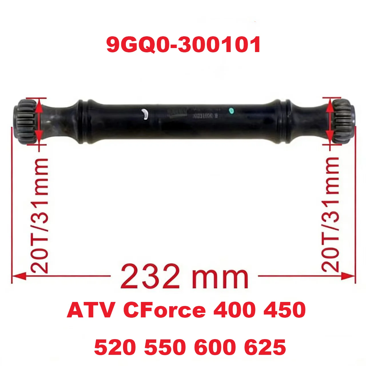 

Задний приводной вал 9GQ0-300101, совместимый с квадроциклами CFmoto 550 CF450 ATV UTV