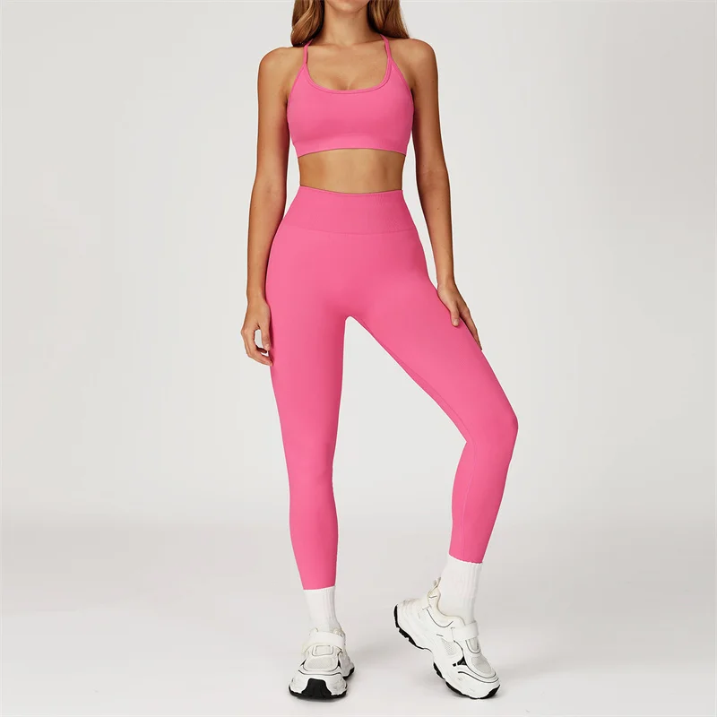 TRY TO BN Conjunto de Yoga sin costuras para mujer, Sujetador deportivo, chándal, Fitness, Legging de cintura alta, entrenamiento, ropa deportiva para correr, ropa de gimnasio
