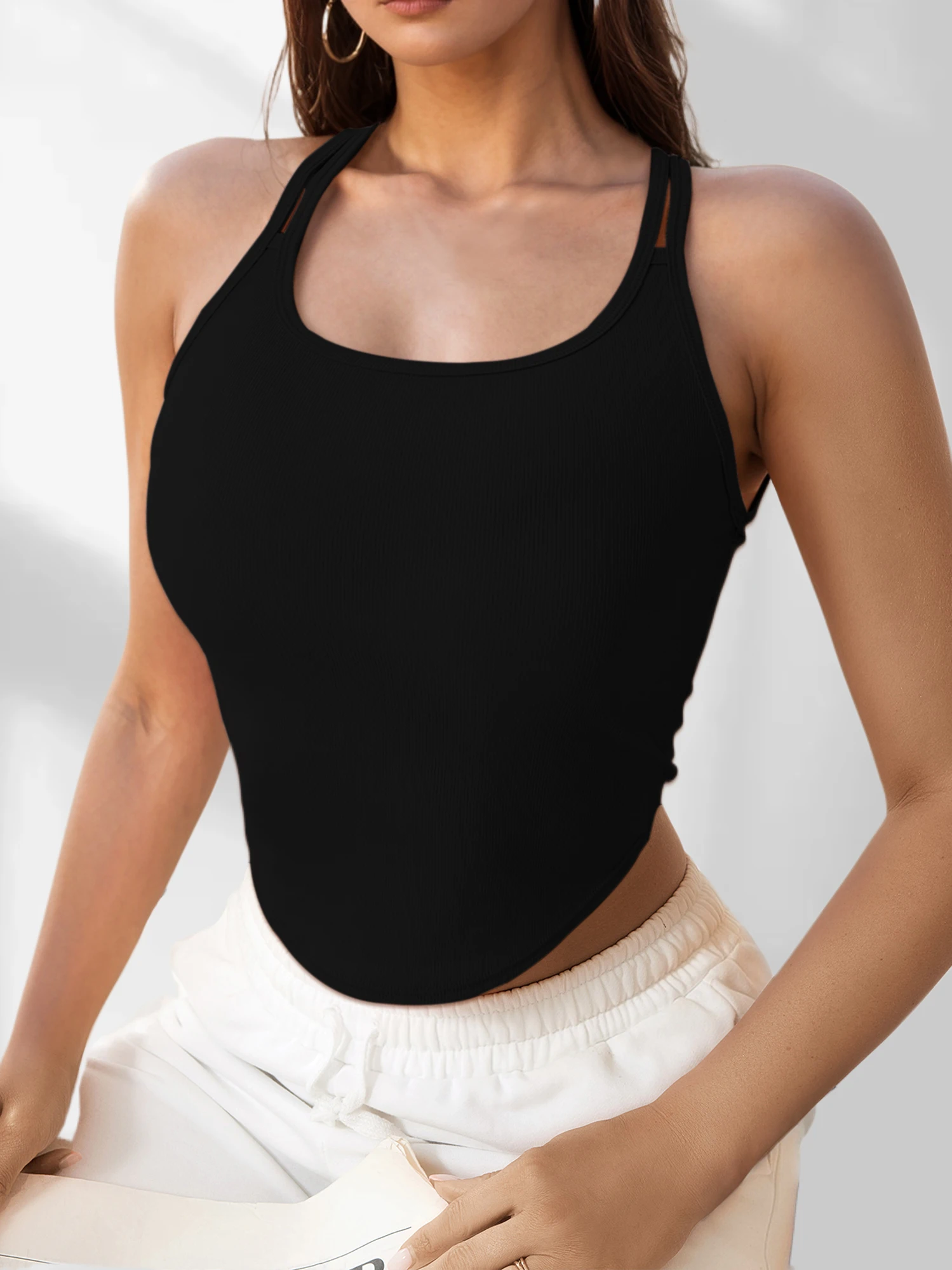 

Женские однотонные майки, жилет, женские топы на бретелях, женские летние сексуальные базовые топы на бретельках, футболка без рукавов