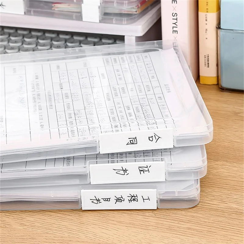 Plastic Document Organizer Organized Clear Square Shape Storage Box A4A5 Organizing Box Waterproof Test Paper Classification Box