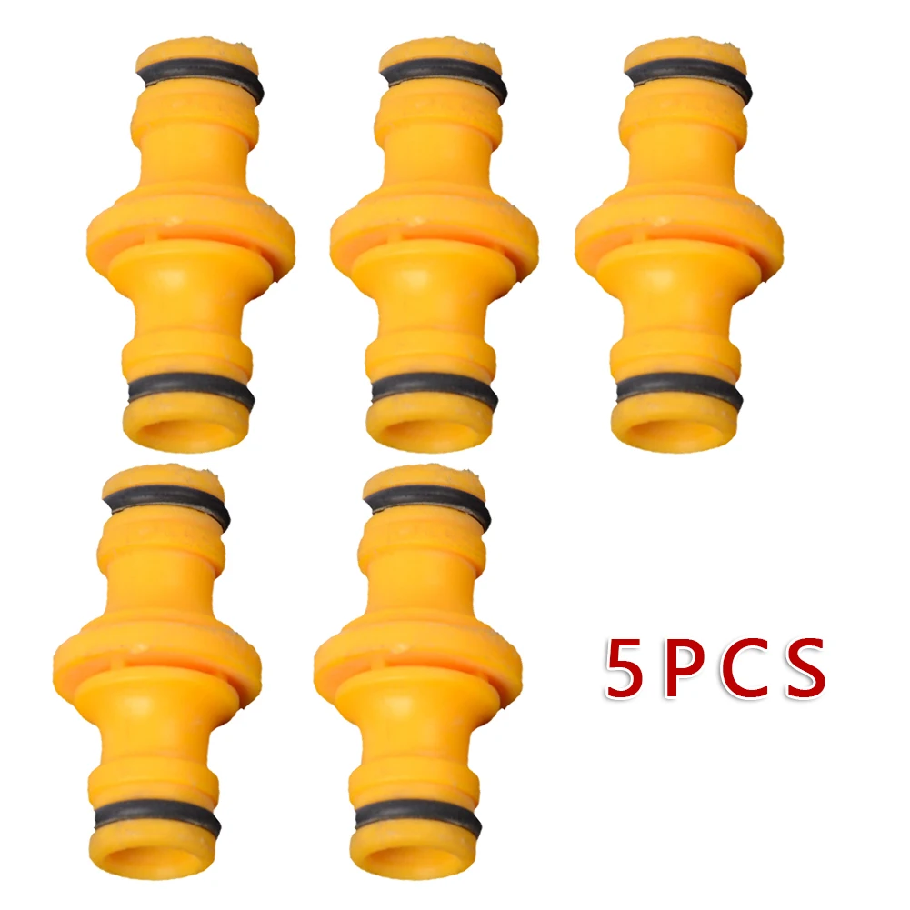 Connecting Connector Plastic Set Spare Water Yellow 1/2inch 5PCS 5pcs Double Male Hose Pipe Joint Kit Part Hot