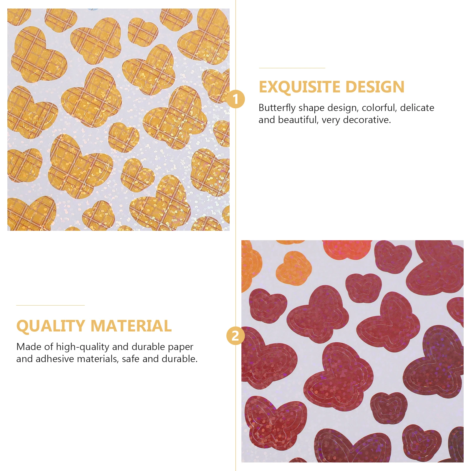 

7 Sheets Sticker Butterfly-shaped Stickers for Scrapbooking Craft Album Paper Planner