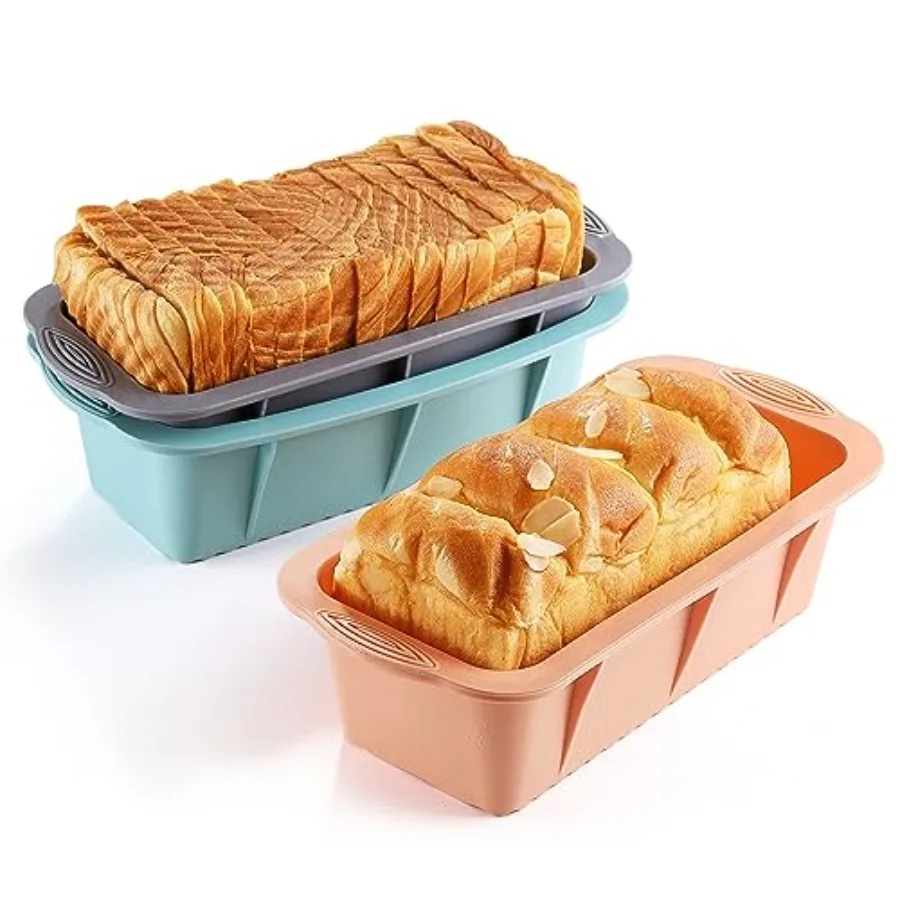 

3PCS Silicone Bread Loaf Pan NonStick Bread Pans for Baking Easy Release Loaf Pan Great for Homemade Bread Cakes Brownies Dishw