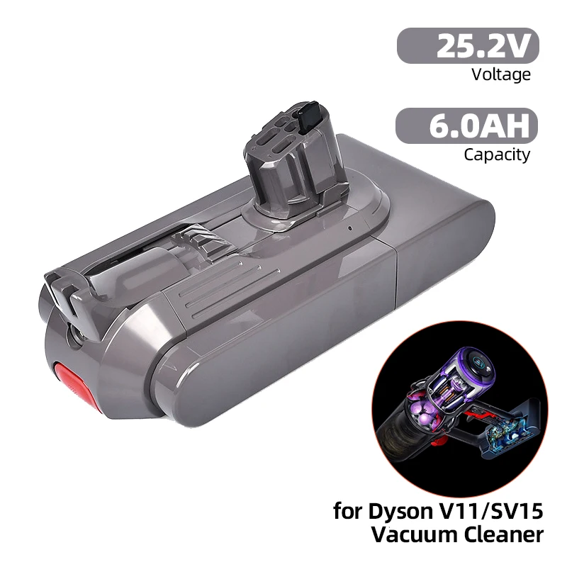 

Replacement Vacuum Cleaner Battery for Dyson V11 SV15 SV14 25.2V 6.0Ah Li-Ion Batteries for V11 Absolute Extra Pro Animal Fluffy