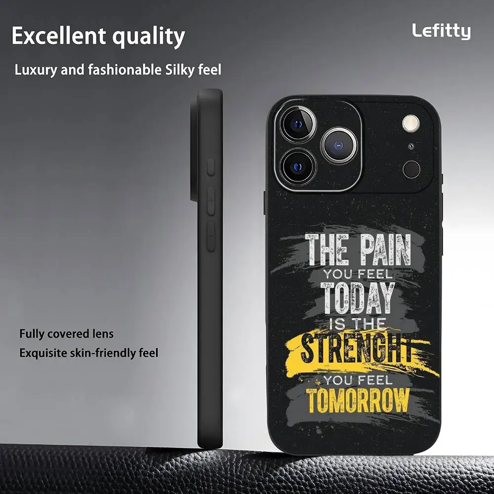Gym No Pain No Gain Phone Case For iPhone 17 16 15 14 13 12 11 Pro Max Plus Mini Black Frosted Soft Shell Funda - view 3