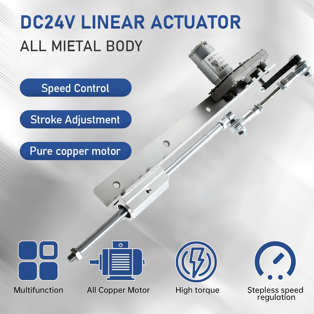 6-20cm Reciprocating Linear Actuator Motor 12V/24V Electric Push Pull Rod for Reciprocating Motion DIY Projects & Industrial Use