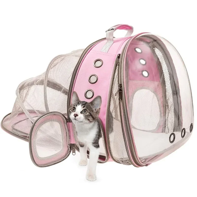 New Style Cat Backpack Transparent Expandable Cat Space Capsule Bag Breathable Portable Shoulder Carry Suitable for Small view 2