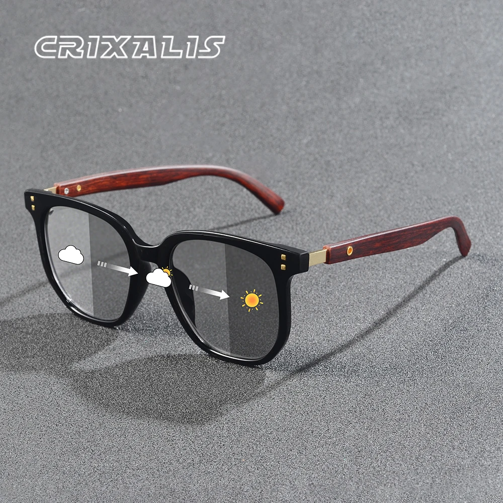 CRIXALIS Klassische photochrome polarisierte Sonnenbrille für Herren, quadratisch, für Outdoor-Sport, Angeln, Sonnenbrille für Damen, modische Sonnenbrille, UV-Schutz