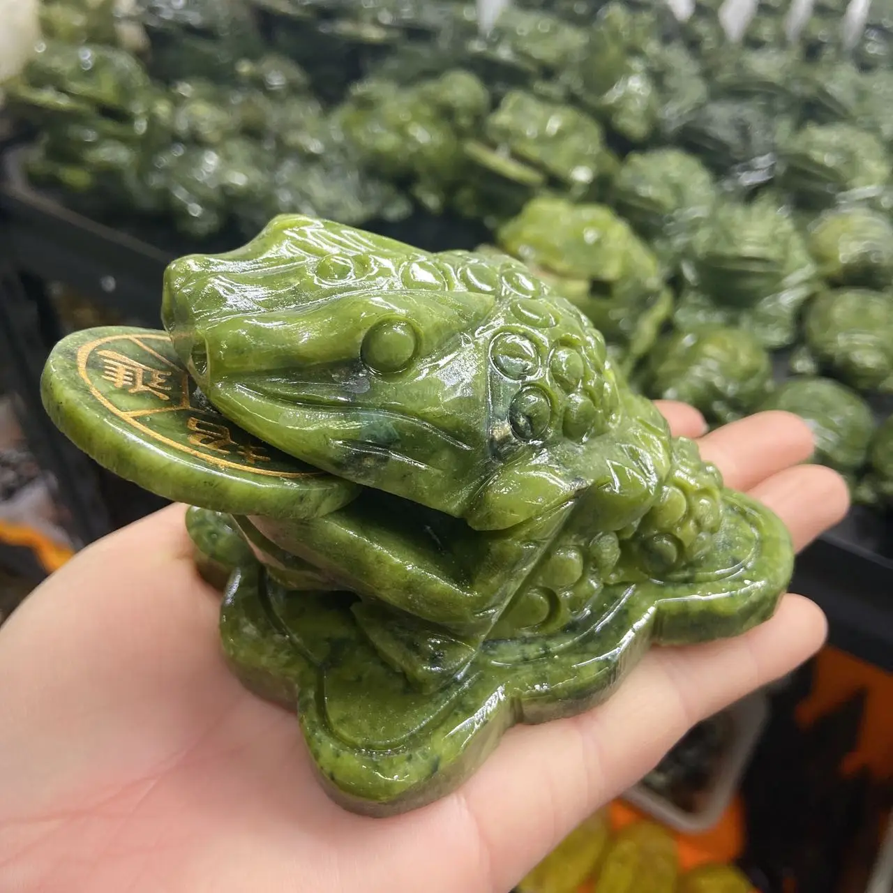 

120mm Collection Chinese Natural Jade Jade Carving Ornaments Jade Carved Jade Feng Shui Decoration Toad Animal Statue 1pcs