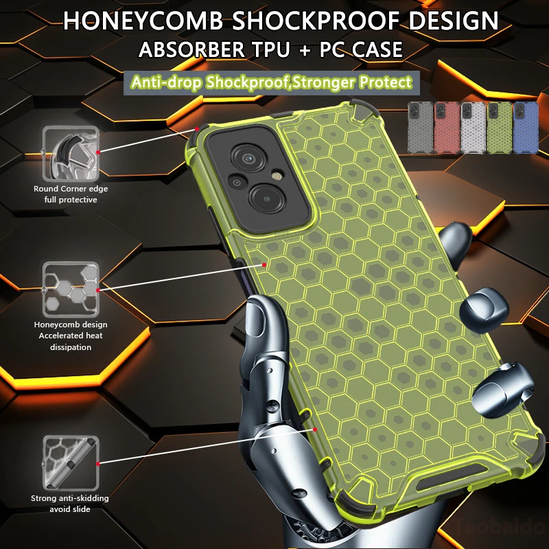 For Xiaomi Redmi 11 Prime 4G Case Shockproof Armor Hard PC Phone Case for Redmi 11Prime 6.58