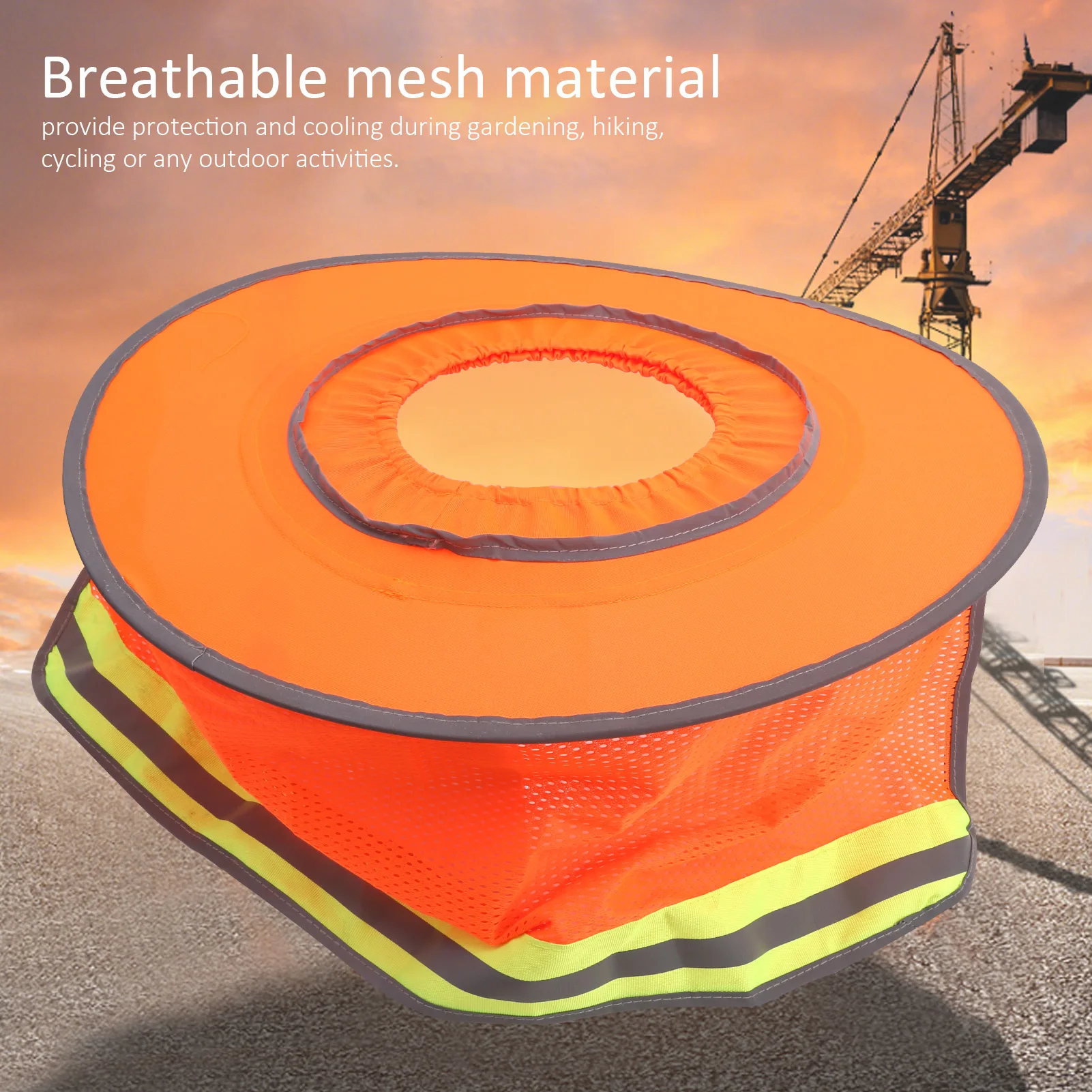 Pare-soleil respirant pour casque de chantier avec bande réfléchissante – Protection solaire estivale pour les travailleurs de la construction