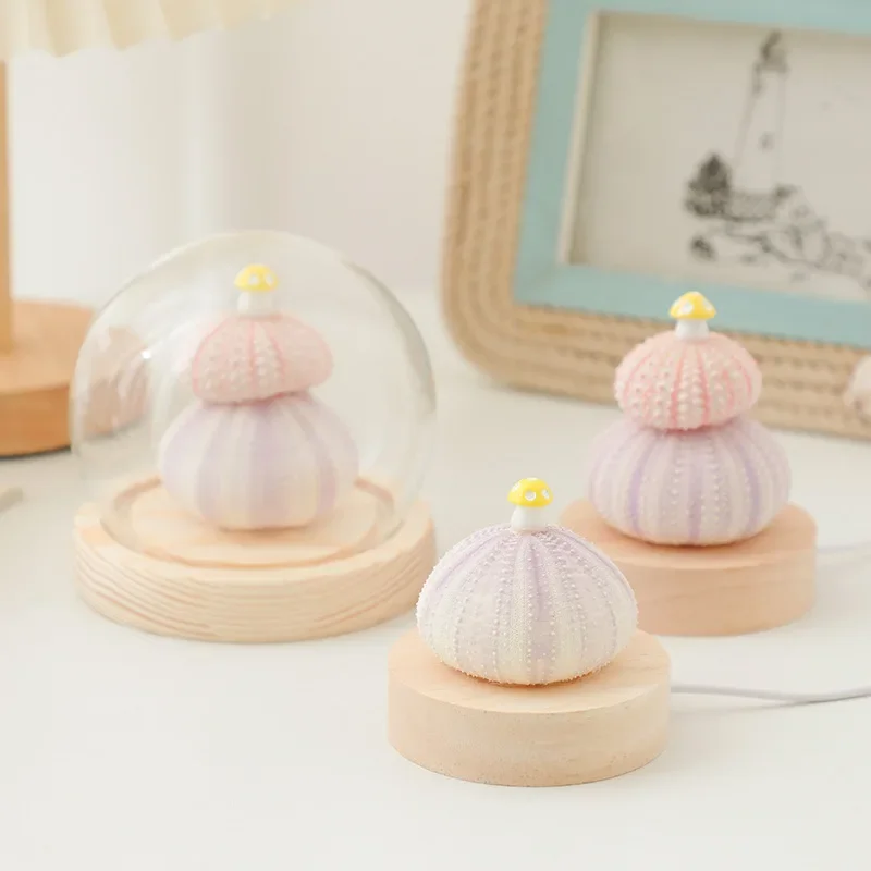 

Handmade Sea Urchin Night Light, Unique Home Decor, Creates Cozy Ambiance, Perfect Gift for Bedroom, Living Room, or Nursery.