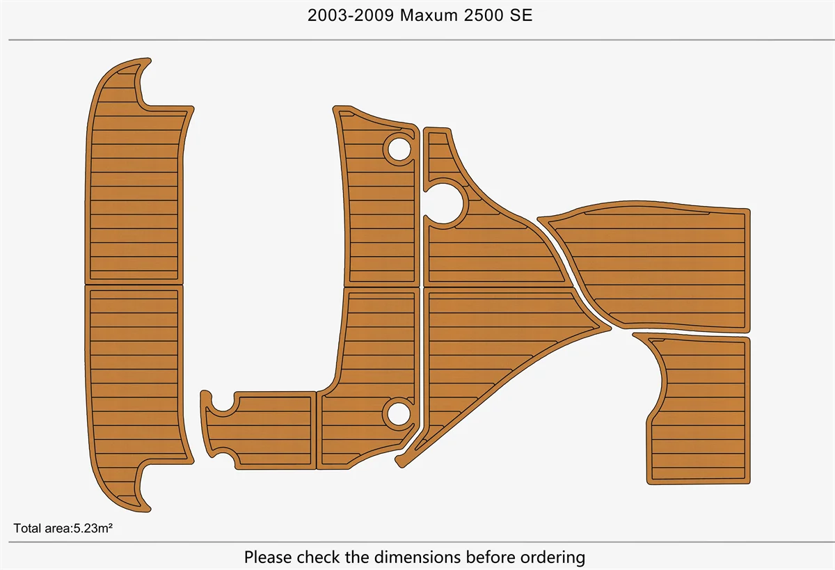 Eva foam Fuax teak seadek marine floor For 2003-2009 Maxum 2500 SE Cockpit Swim platform 1/4