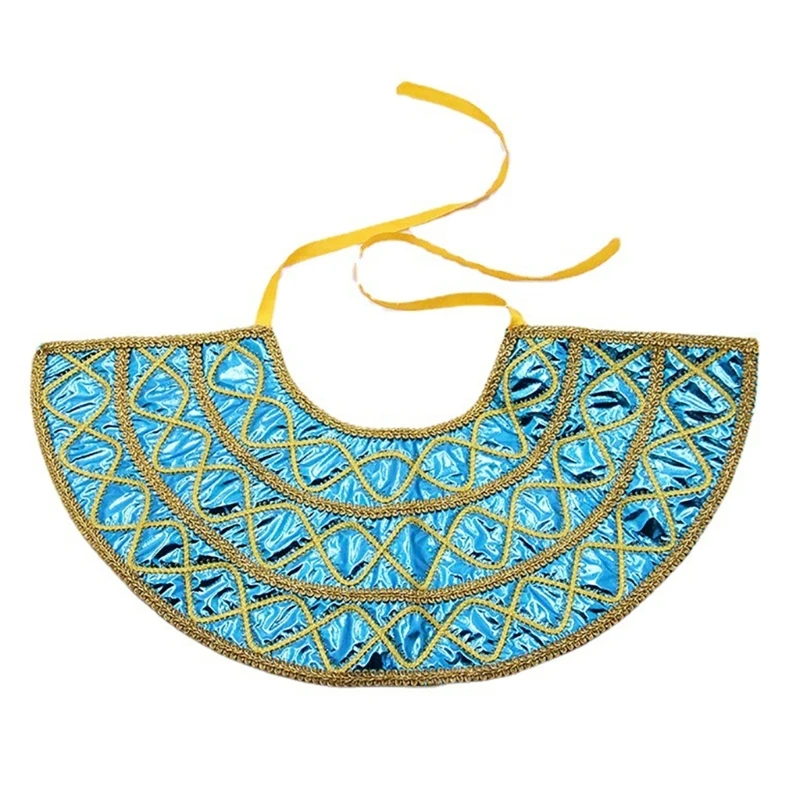 652F Egyptian Costume Accessories for Men Egyptian Pharaoh Headpiece Wristbands Egyptian Collar Halloween Party Decoration