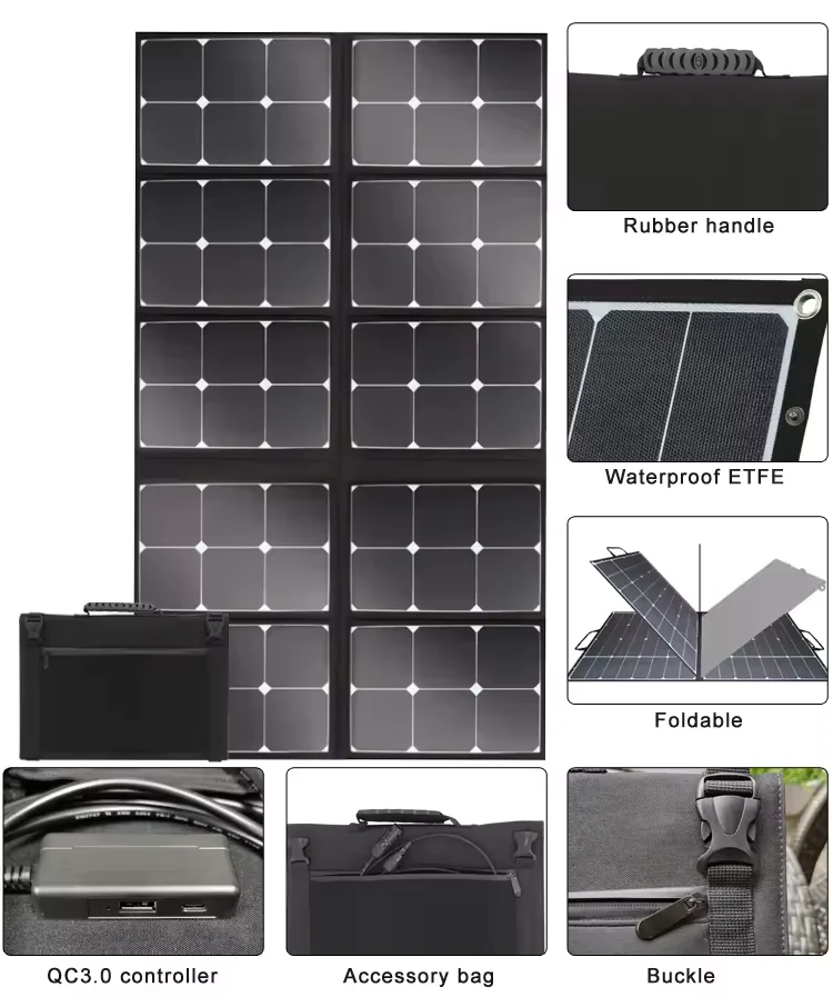 For Glory Solar Caravans and Motorhomes Use 200 Watt Folding foldable Solar Panel Charger