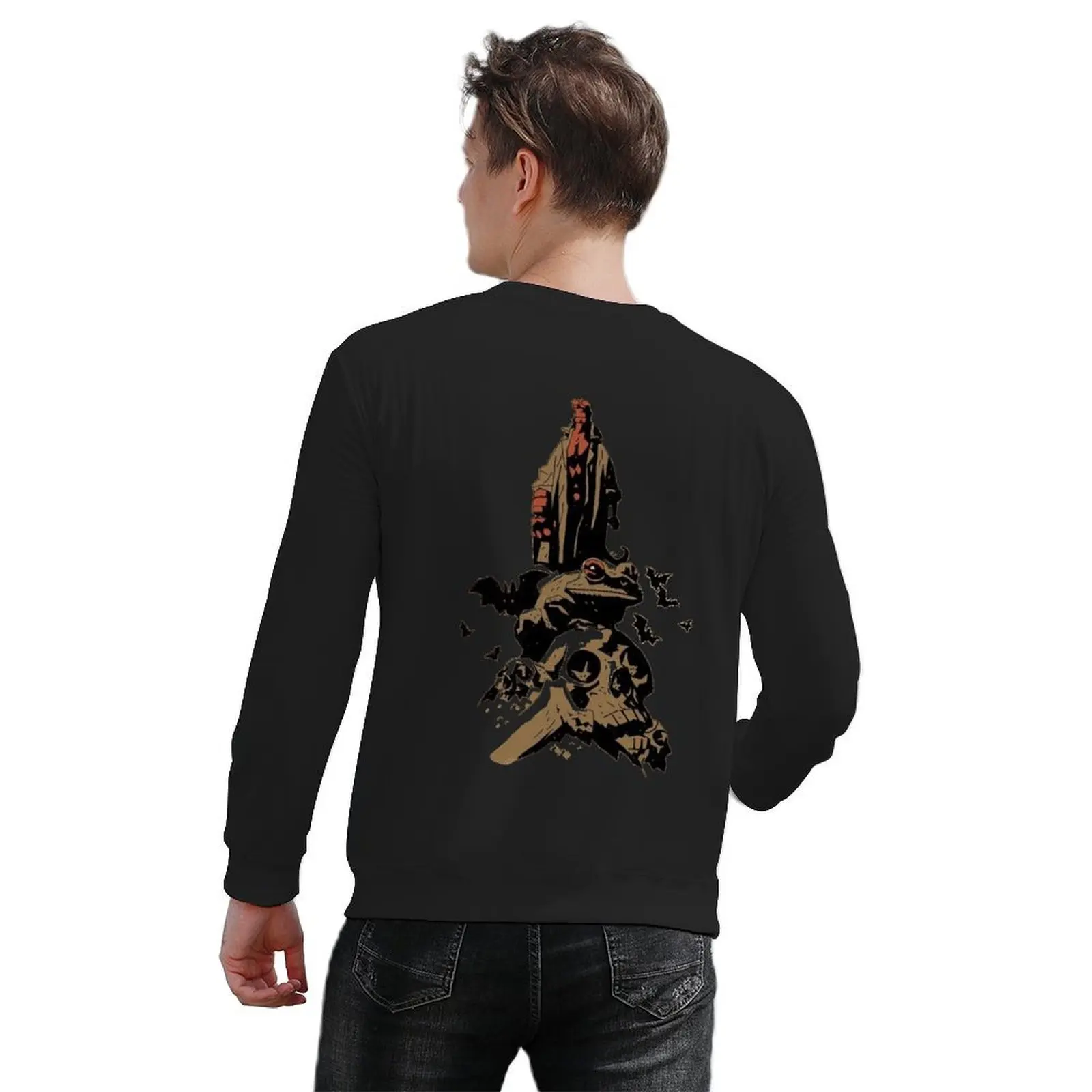 hellboy portrait Pullover tracksuit men autumn clothes japanese style men's autumn clothes pullover