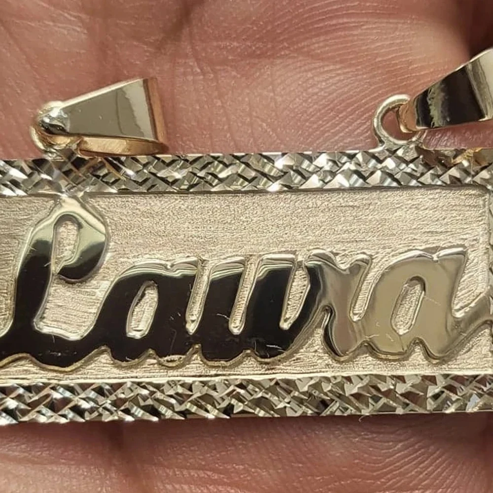 18k 3D Custom Gold Plate Nameplate Necklace Personalized Stainless Steel Name Pendant  Women Jewelry Necklaces Christmas Gift