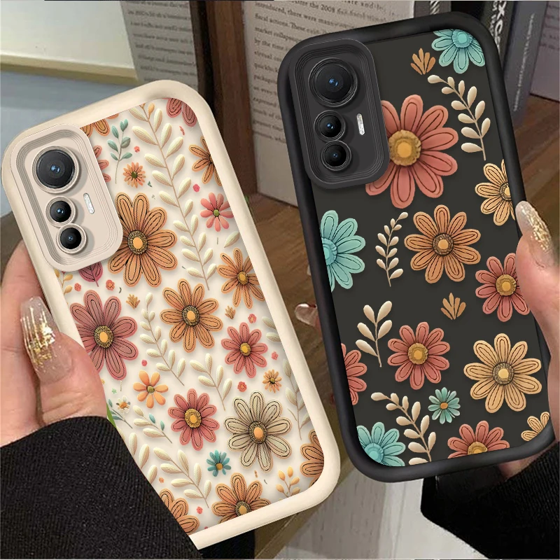 

Ретро полноэкранный чехол для телефона с цветком для Xiaomi Poco X7 X6 X5 X4 GT X3 NFC F7 F6 F5 F4 F3 M5s C65 C75 M6 Pro 4G 5G Силиконовый чехол