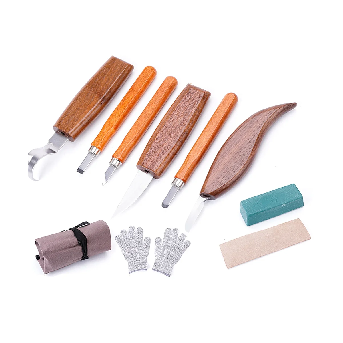 

Wood Carving Tools Set Knife Kit for Beginners Cut-Resistant Gloves Needle File Wood Spoon for Kids Adults Woodworking