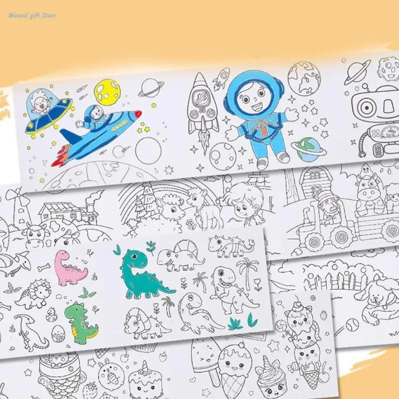 Rolo papel desenho infantil Rolo grafite inspira criatividade rolo colorir infantil