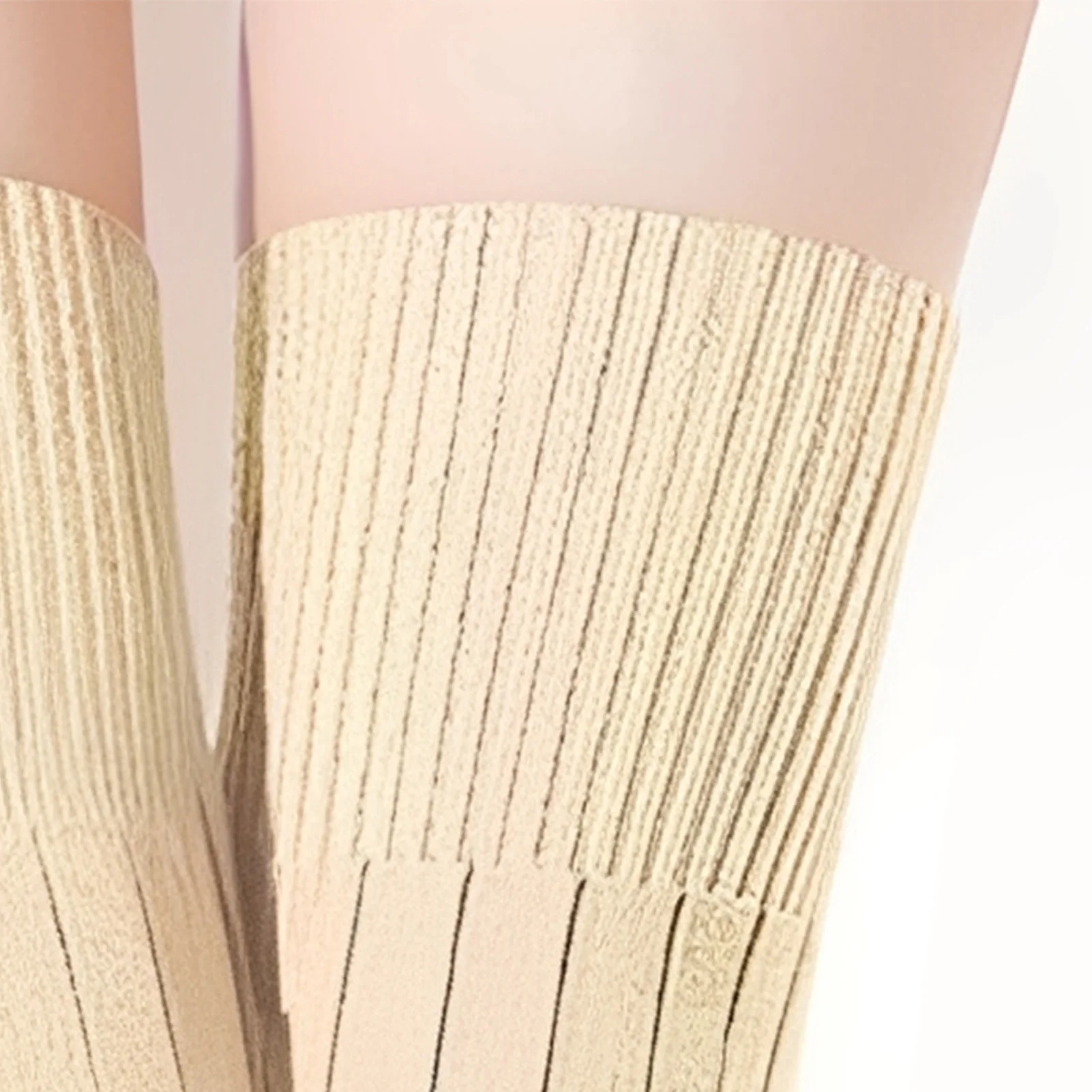 Joelheiras de caxemira engrossadas unissex inverno proteção conjunta à prova de frio perna almofada conjunta esportes sem costura joelheira engrossar alongar