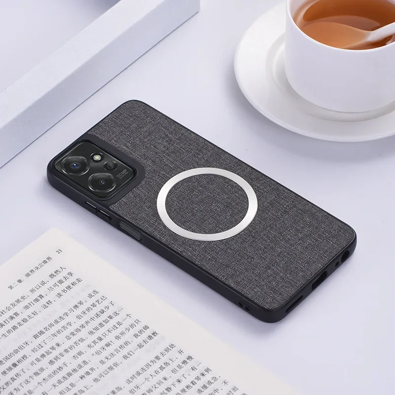 Luxuriöse Magsafe-Magnet-Handyhülle aus Stoff für Moto Edge 60 PRO, Stylus 50, Fusion 40, Neo Ultra, kabellose Ladegerät-Abdeckung