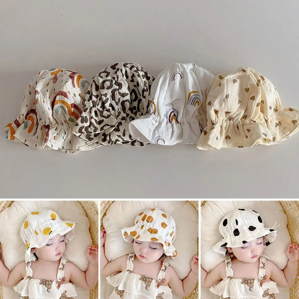

Infant Toddler Cute Cotton Soft Princess Newborn Baby Hat Kids Bucket Hat Sun Cap Panama Cap