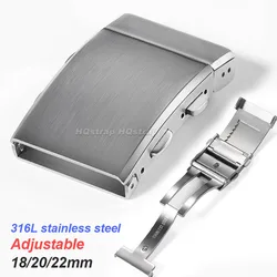18mm 20mm 22mm Luxury Adjustable Watch Clasp 316L Solid Stainless Steel Folding Buckle High Quality Metal Clasps Strap Accessory
