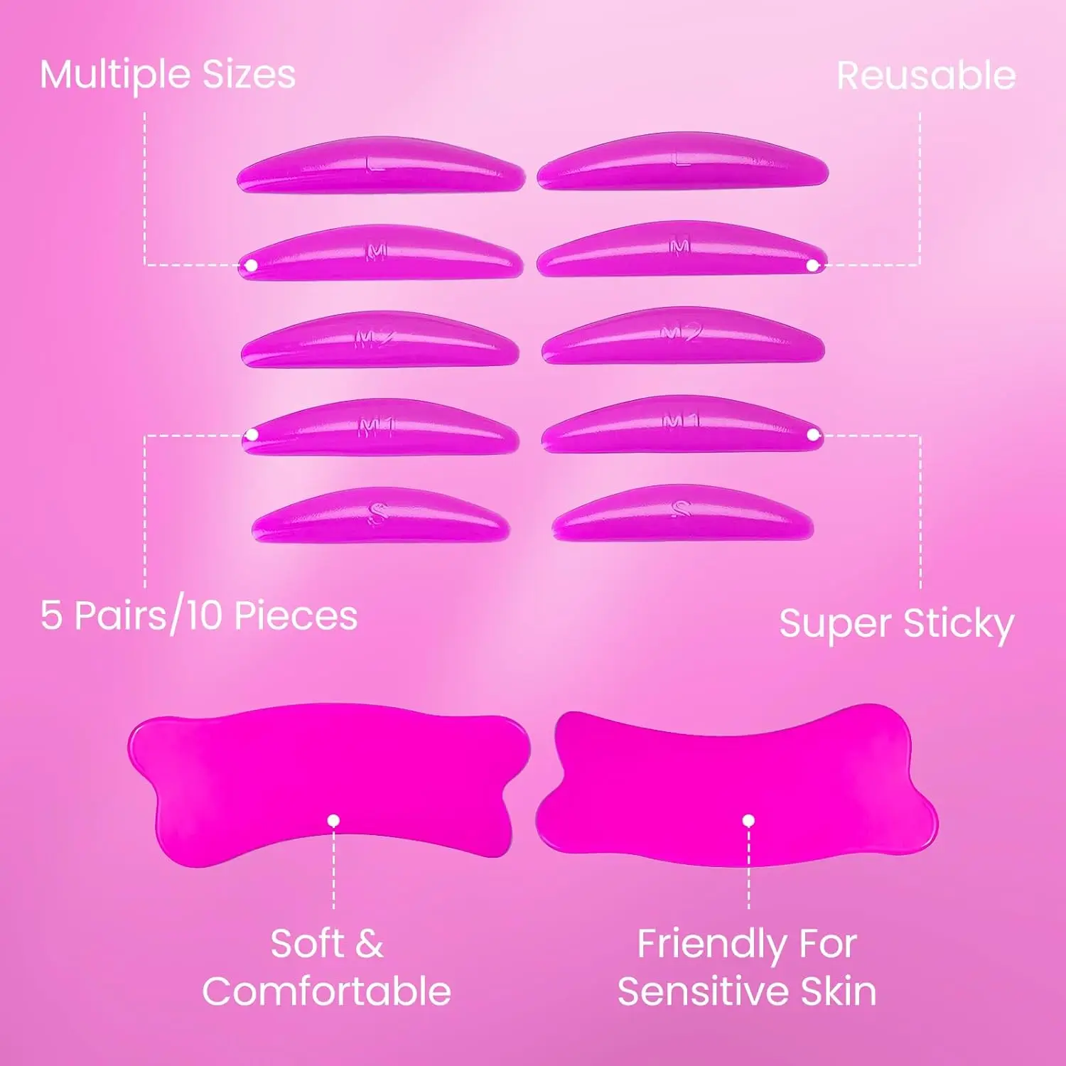 Lomansa Zachte Kleverige Schilden Koreaanse Lash Lift Pads Met Wimper Onder Ooglapjes Eye Pads voor Lash Perm Lamineren Make-Up Tool